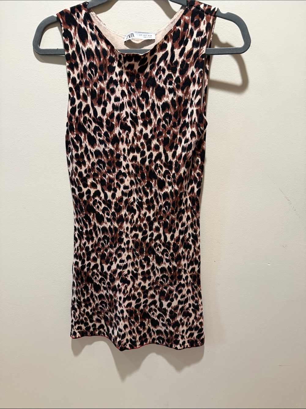 Zara Leopard Print Sleeveless dress - Brown & Black
